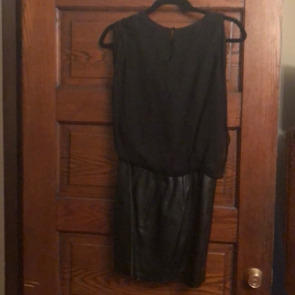 Faux leather, lace, beaded cocktail dress - Picture 2 of 2